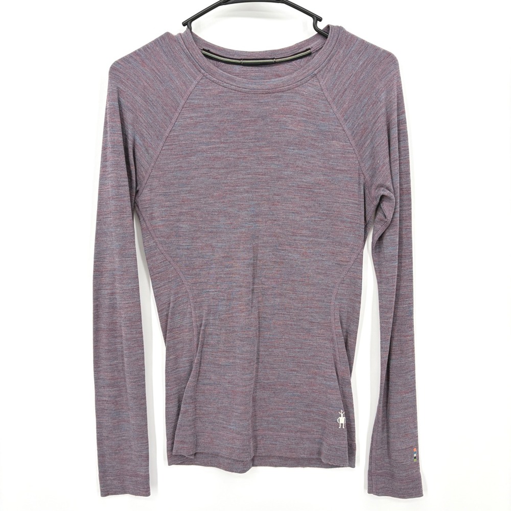 Smartwool Women's Merino 250 Base Layer Crew Small Purple Blue Heather